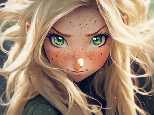 Cute Anime Girl with Freckles by EpicDigitalArtStudio on DeviantArt
