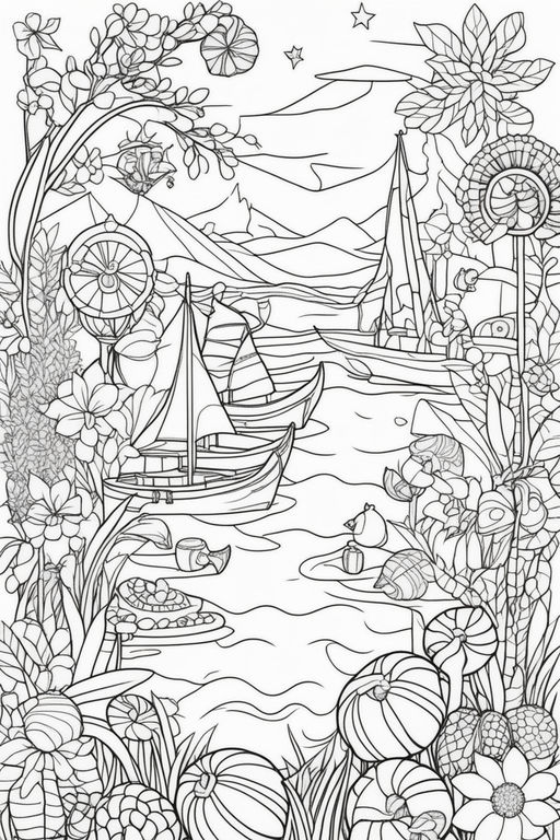 Candy Shop Printable Adult Coloring Page From Favoreads coloring Book Pages  for Adults and Kids, Coloring Sheets, Coloring Designs 