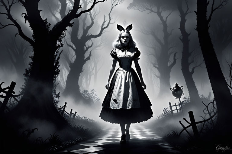 creepy alice in wonderland wallpaper