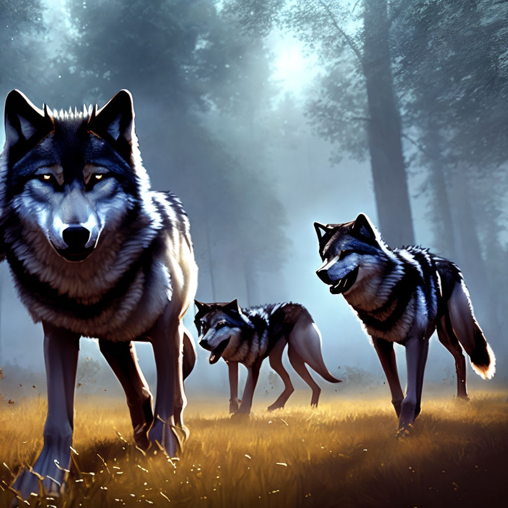 anime wolf pack wallpaper