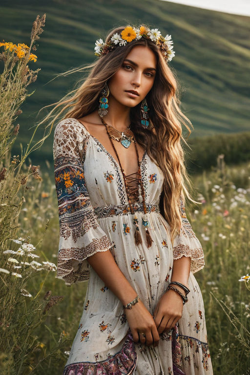 Hippie Dress  Bohemian Serenity