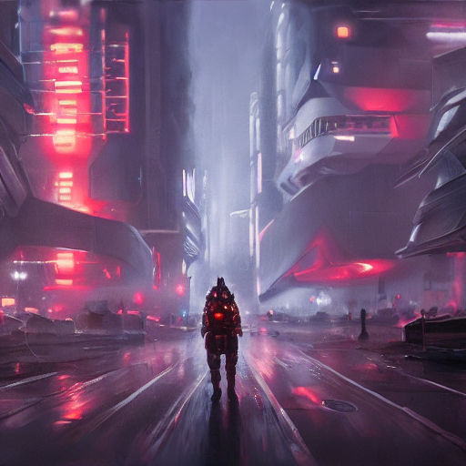 ArtStation - Lonely Cyberpunk Purple Robot 4k