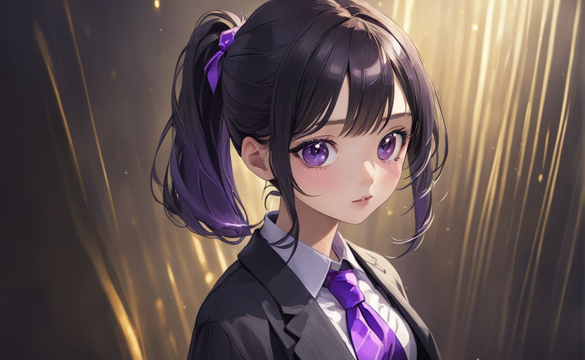 black hair close kuraue hinata loli purple eyes school uniform