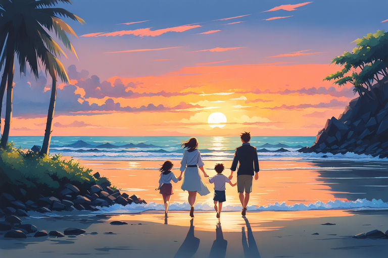 Beach House Bali Aesthetic Anime Wallpapers - Anime Background