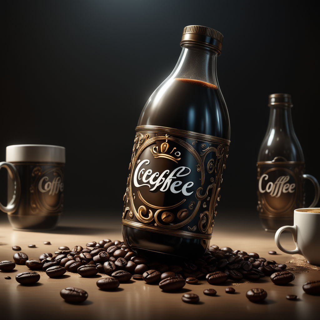 ArtStation - Iced Coffee Glass And Glass Bottle, Illustration, Digital  Drawing