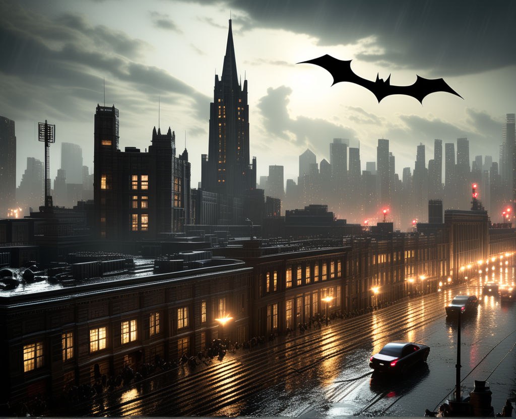 gotham city skyline bat signal