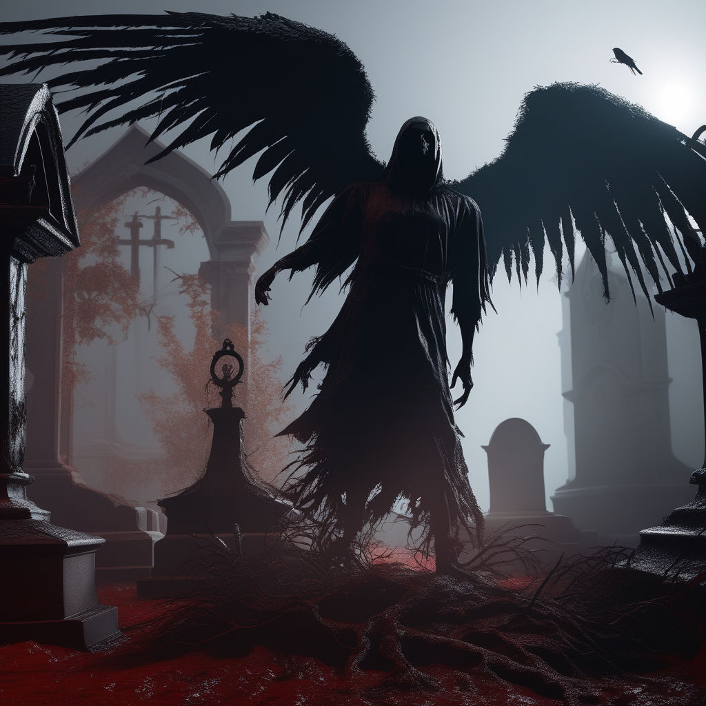Download The Angel Of Death awaits in this eerie background image from the  horror sci-fi adventure game Angels Of Death.