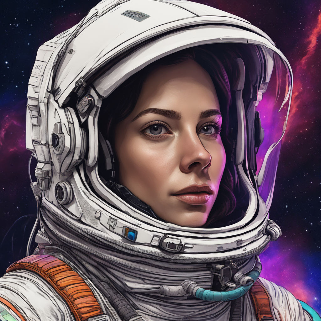 girl astronaut drawing