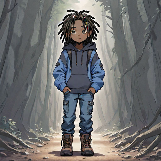 Afro-americano bonito garoto africano Dread Locs Anime Naruto Desenho  altamente realista · Creative Fabrica