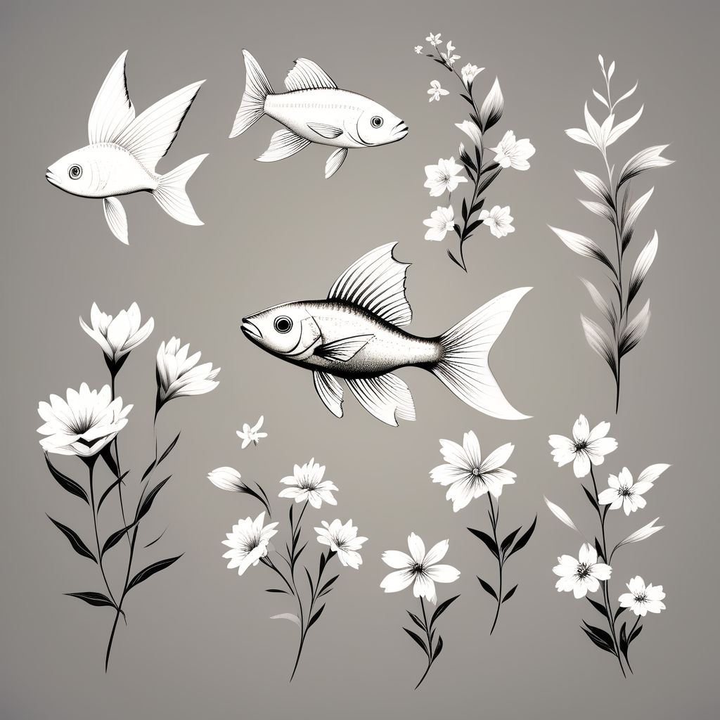 Premium Vector | Fish tattoo design vector art