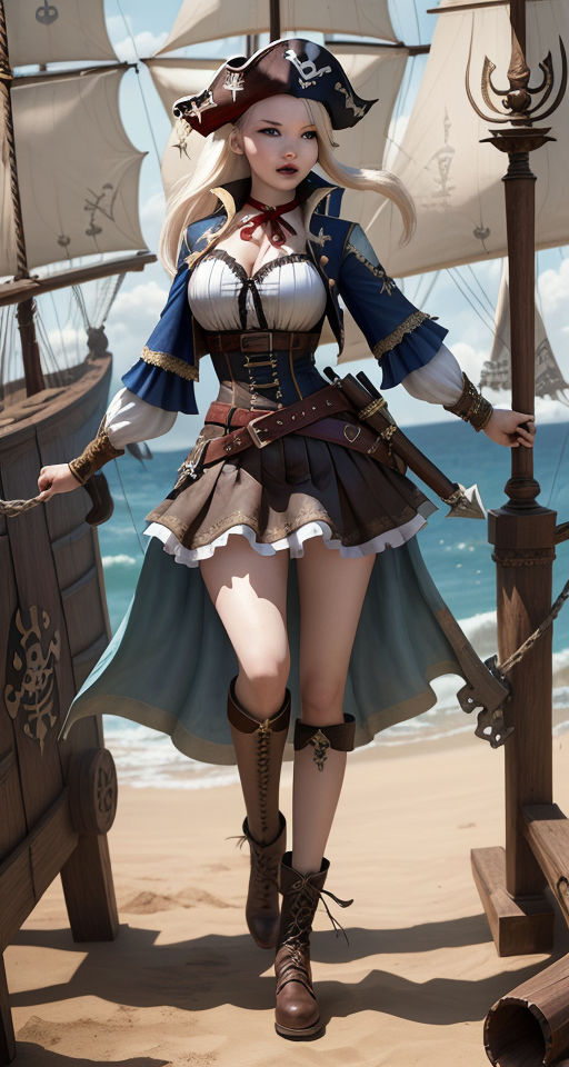 Anime pirate girl. White background by Coolarts223 on DeviantArt