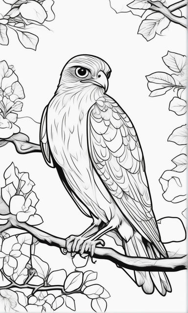 peregrine falcon coloring page