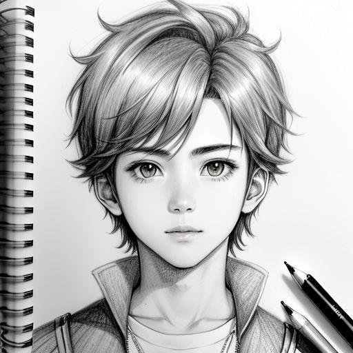 Pencil Drawing Of Sad Anime Boy In The Rain  Artificial Design