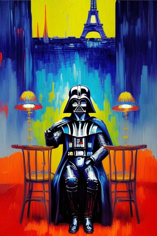 darth vader sitting alone drinking tea - Playground