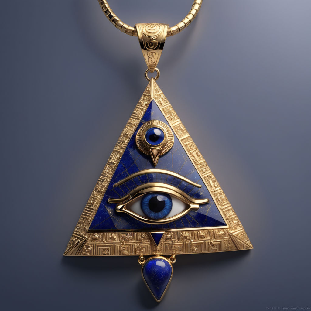 God's Eye Of Sauron Bolo Tie Ancient Egyptian Pyramid Triangle