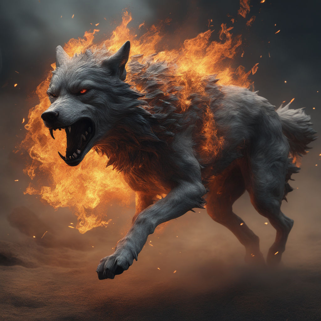 fire tribal wolf