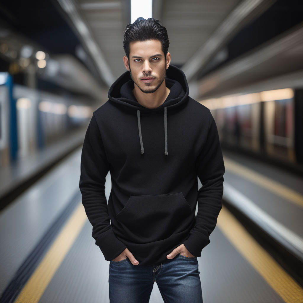 Men's hoodie in Black