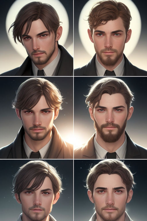 AI Art Generator: Anime man bearded masculine long hair