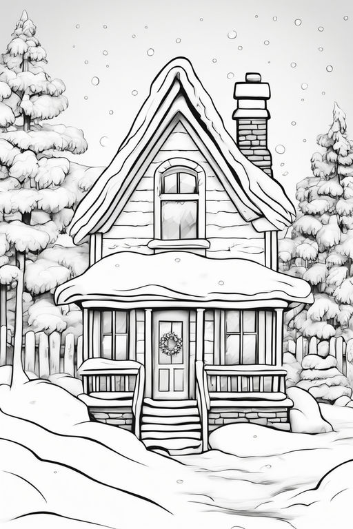 Christmas House | House colouring pages, Coloring pages, Coloring pages for  kids