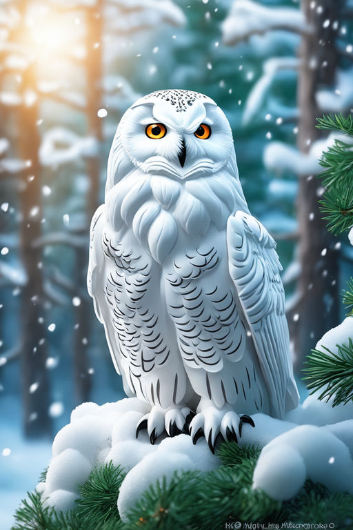 white owl blue eyes