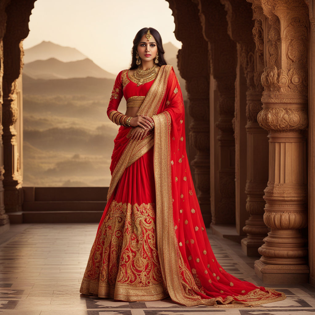 Deep Red Blouse – Heavy Lehenga n Dupatta