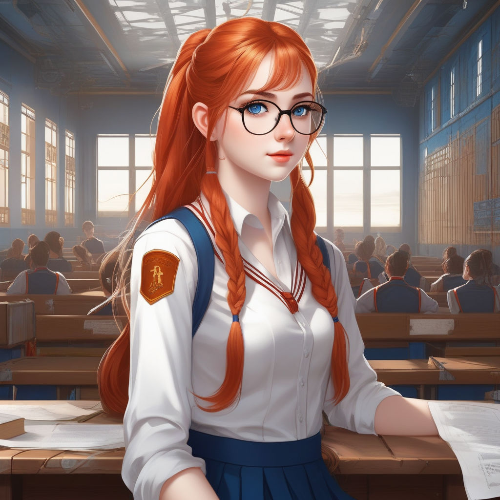 cute anime ginger girl with many lights in background, AI Generated  23141614 Stock Photo at Vecteezy