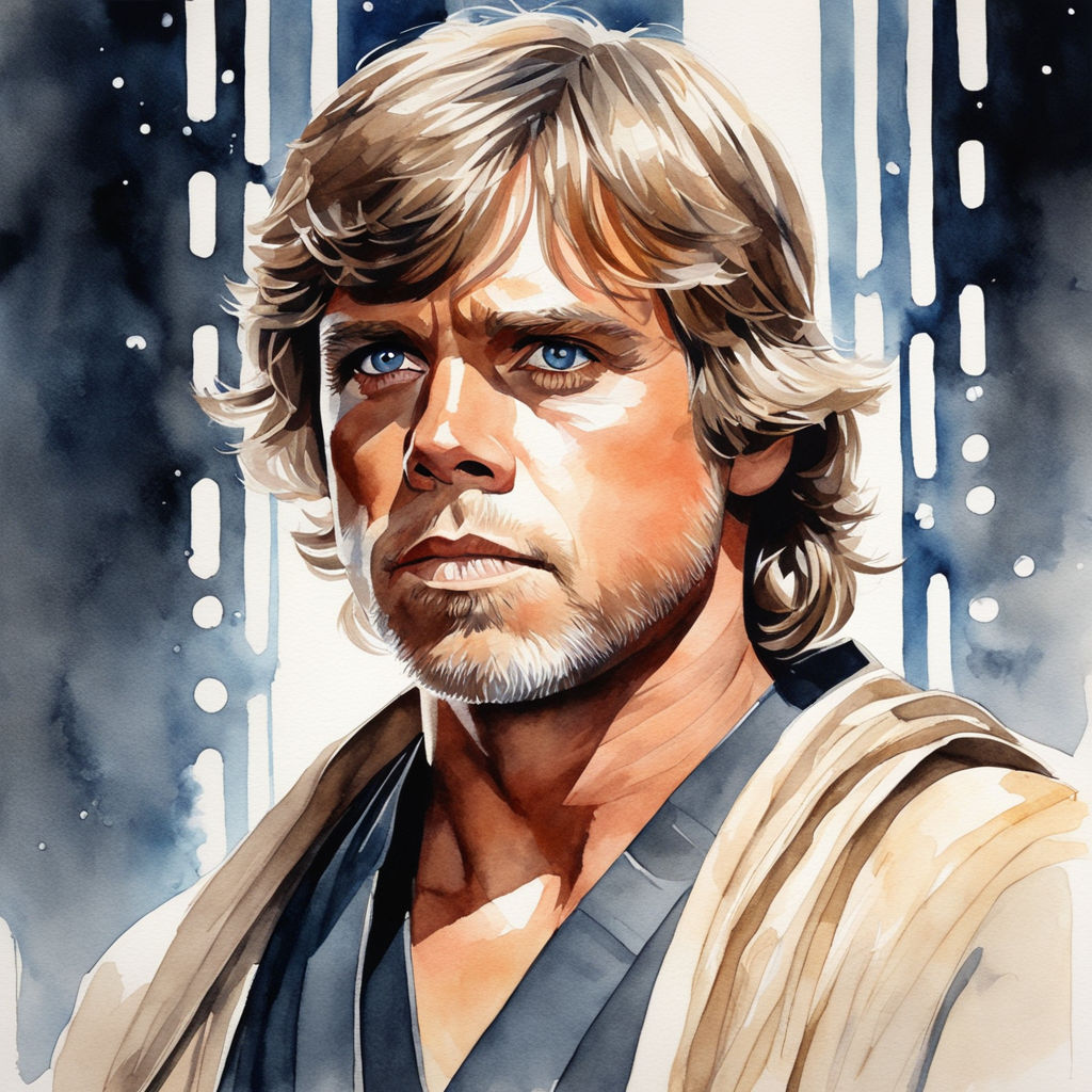 prompthunt: high quality portrait of young mark hamill portraying luke  skywalker, dark dramatic lighting, portrait insanely detailed, great  composition, 8 k, by greg rutowski, trending on artstation, deviantart,  beautiful