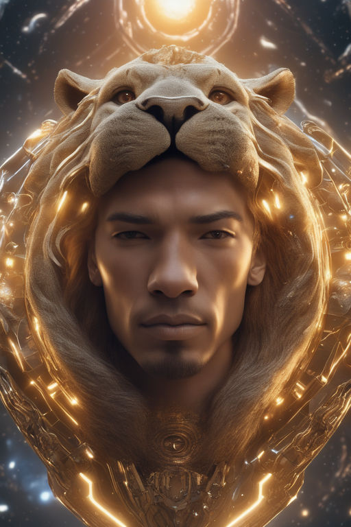 Premium AI Image  A lion with a sword and a shield on his chest