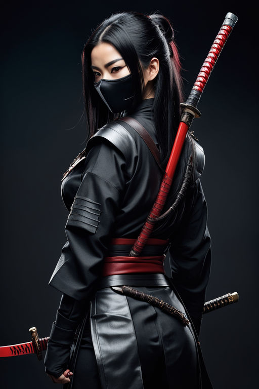 Sarada Uchiha, female, red outfit, tight, kunoichi, Midjourney