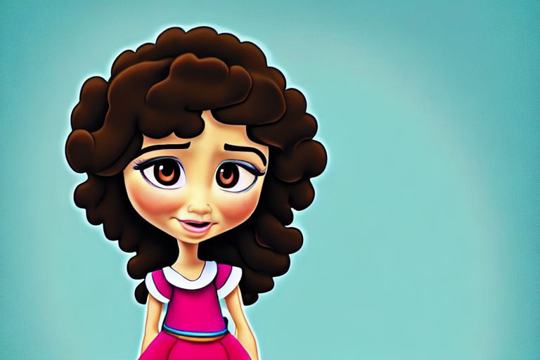 Cartoon character animation cute little woman with glasses and curly hair  vector illustration  CanStock