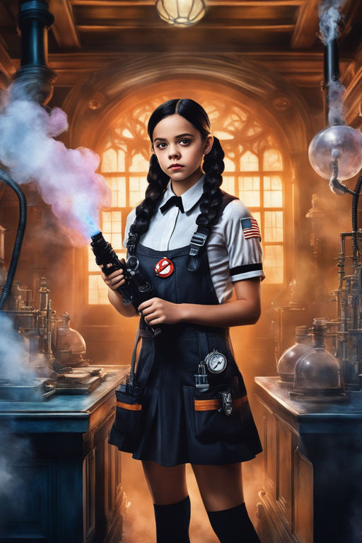 full body of a Wednesday Addams (Jenna Ortega) harvests poisonous herbs on  haunted cemetery at night - Playground
