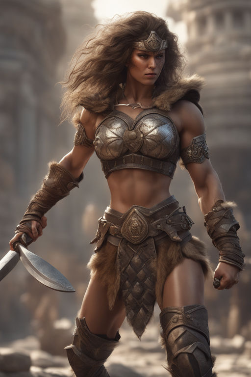 prompthunt: Futuristic warrior, dynamic pose, female, photorealistic,  octane render, 8k, extreme detail, detail background