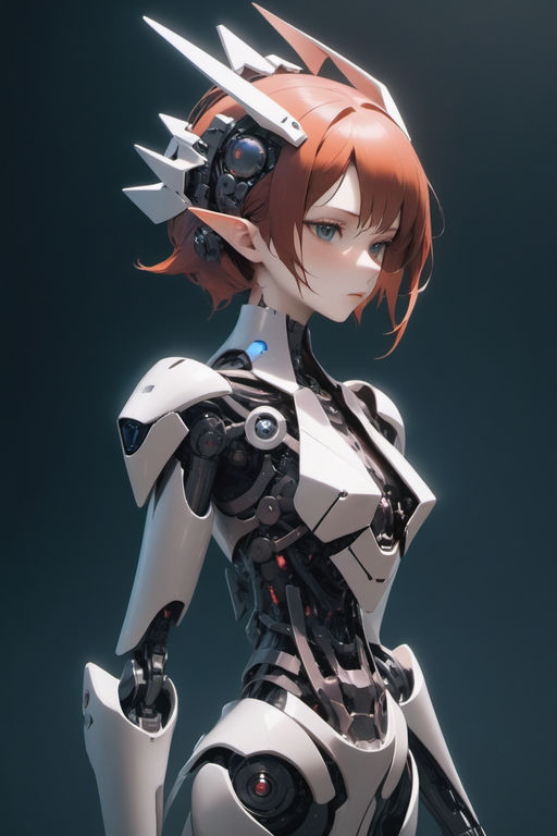 full digital cyberpunk anime!!, shattered cyborg -, Stable Diffusion