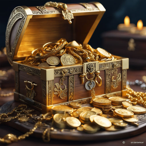 Gold, jeweled treasure chests