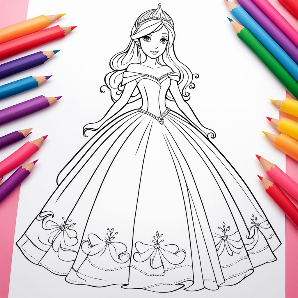 Girl princess with beautiful dress easy drawings/ art video tutorial with  pencil - YouTube