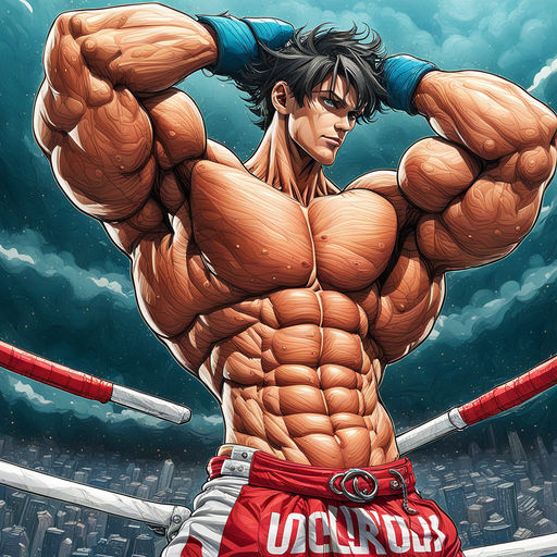 Well drawn muscular Anime - Playground