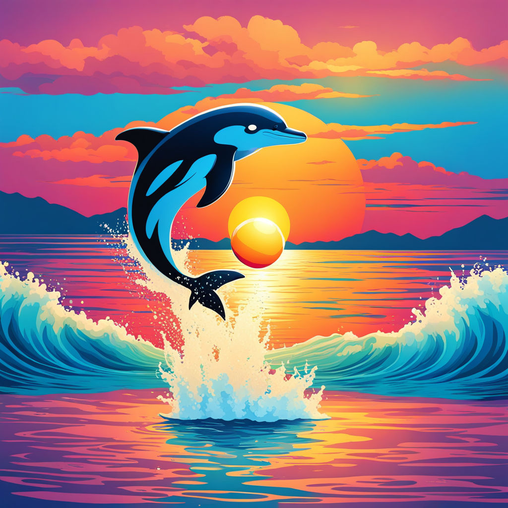 Dolphin Original Acrylic Painting on Canvas, Sunset Dolphins Landscape  Painting, Sweet Dream by Murray Stewart M Stewart Paintings - Etsy Norway