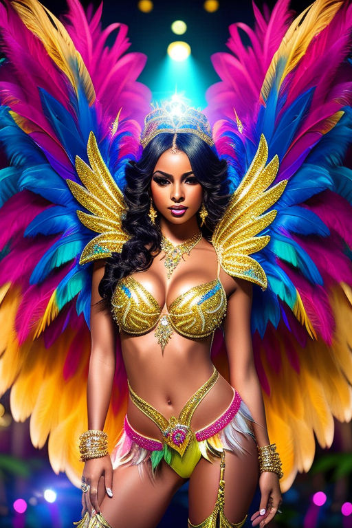 Carnival Costume Feathers Rhinestone Samba Costume Angel Wings