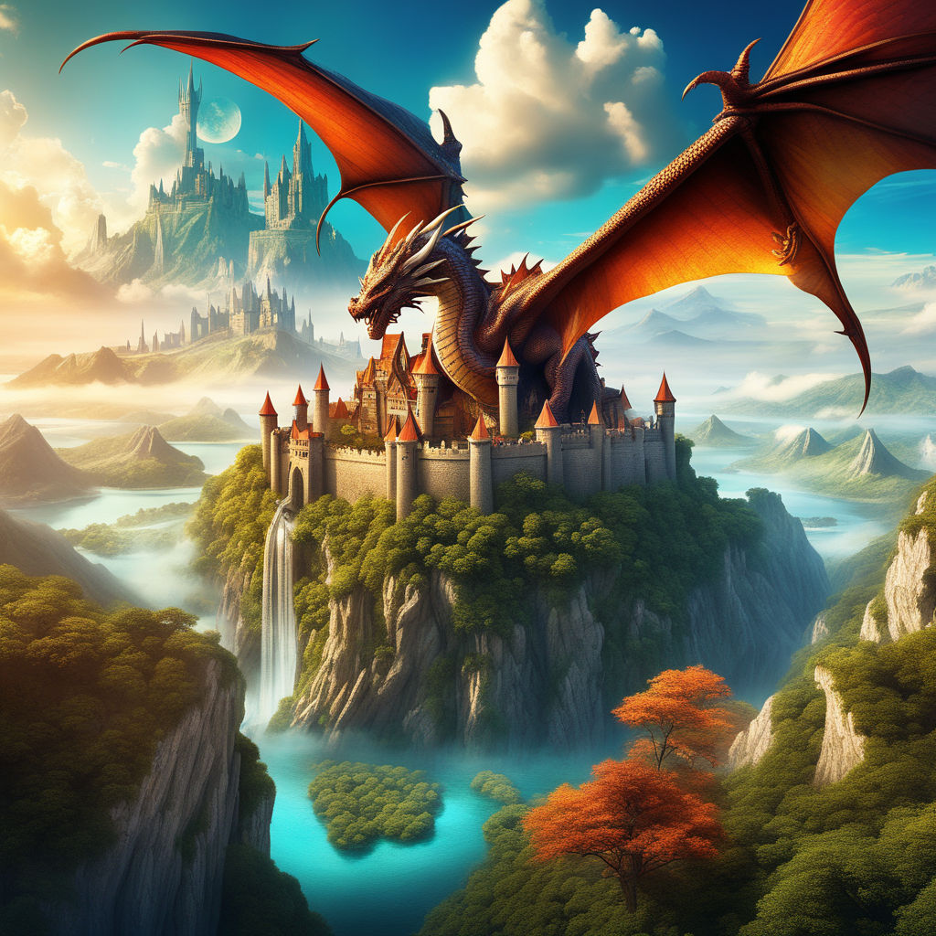 dragon over castle