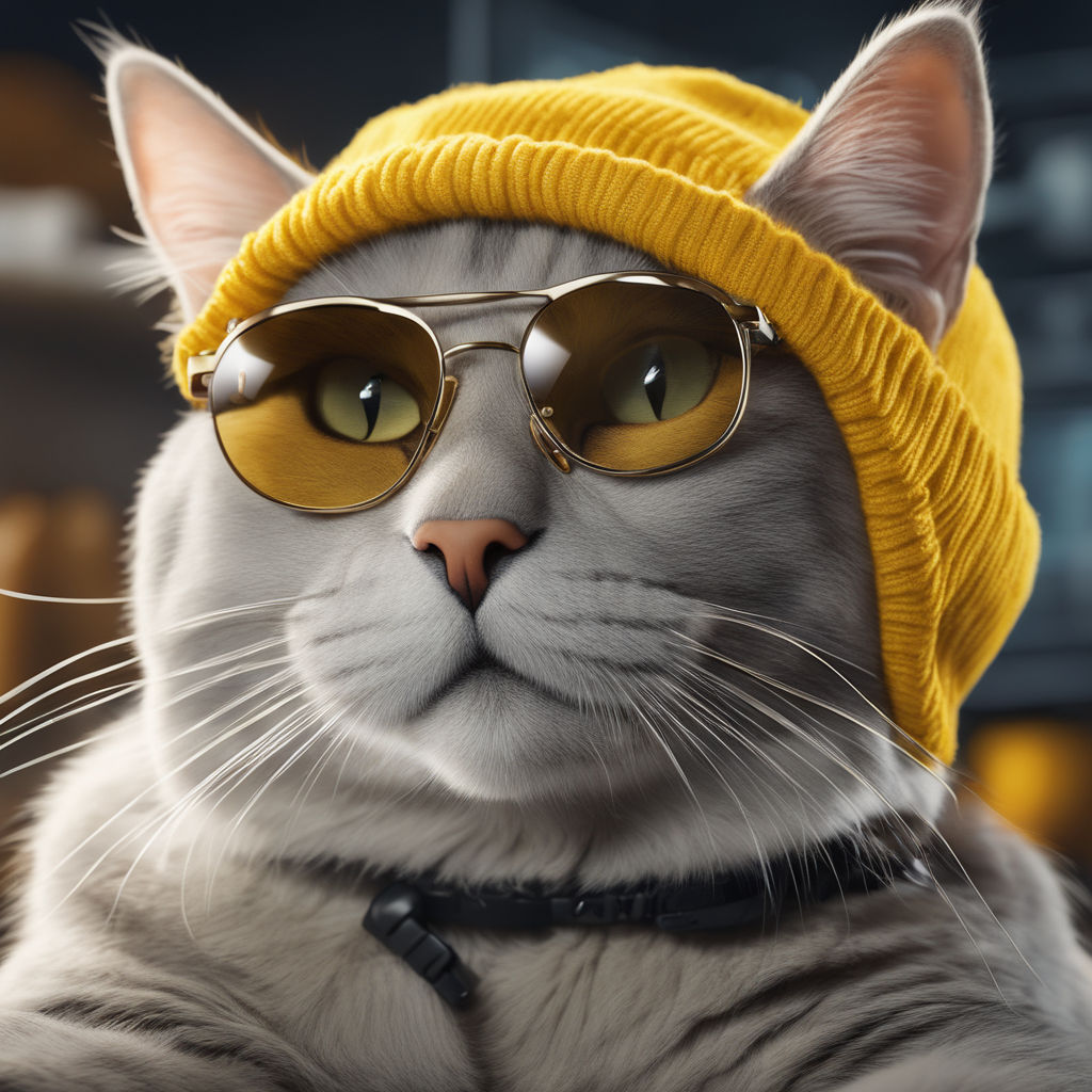 Humor: smurf cat wearing hat and sunglasses