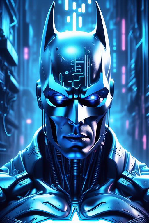 a portrait of a cybernetic batman, cyberpunk concept