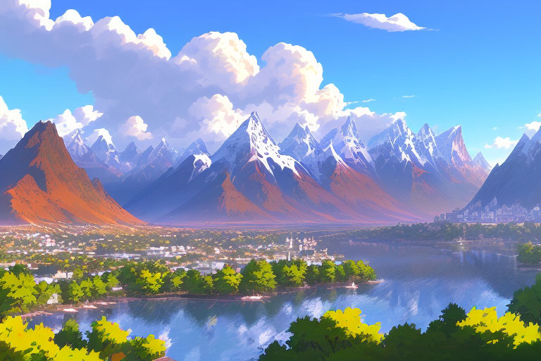 Anime Landscape: Anime Mountain Background