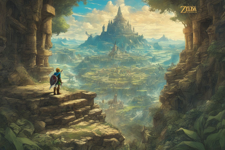 Poster Zelda Breath of the Wild - Hyrule Scene Landscape