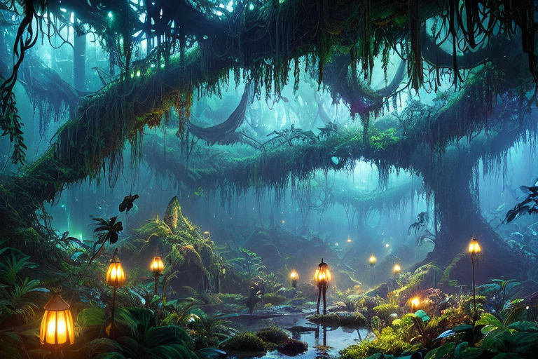 floresta anime - Pesquisa Google  Night forest, Fantasy forest