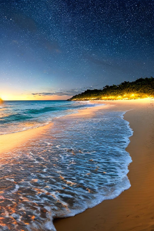 beautiful beaches at night