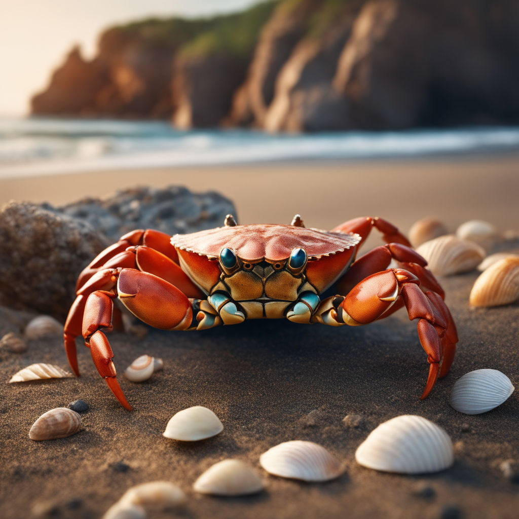 Blue crab on navy background Royalty Free Vector Image