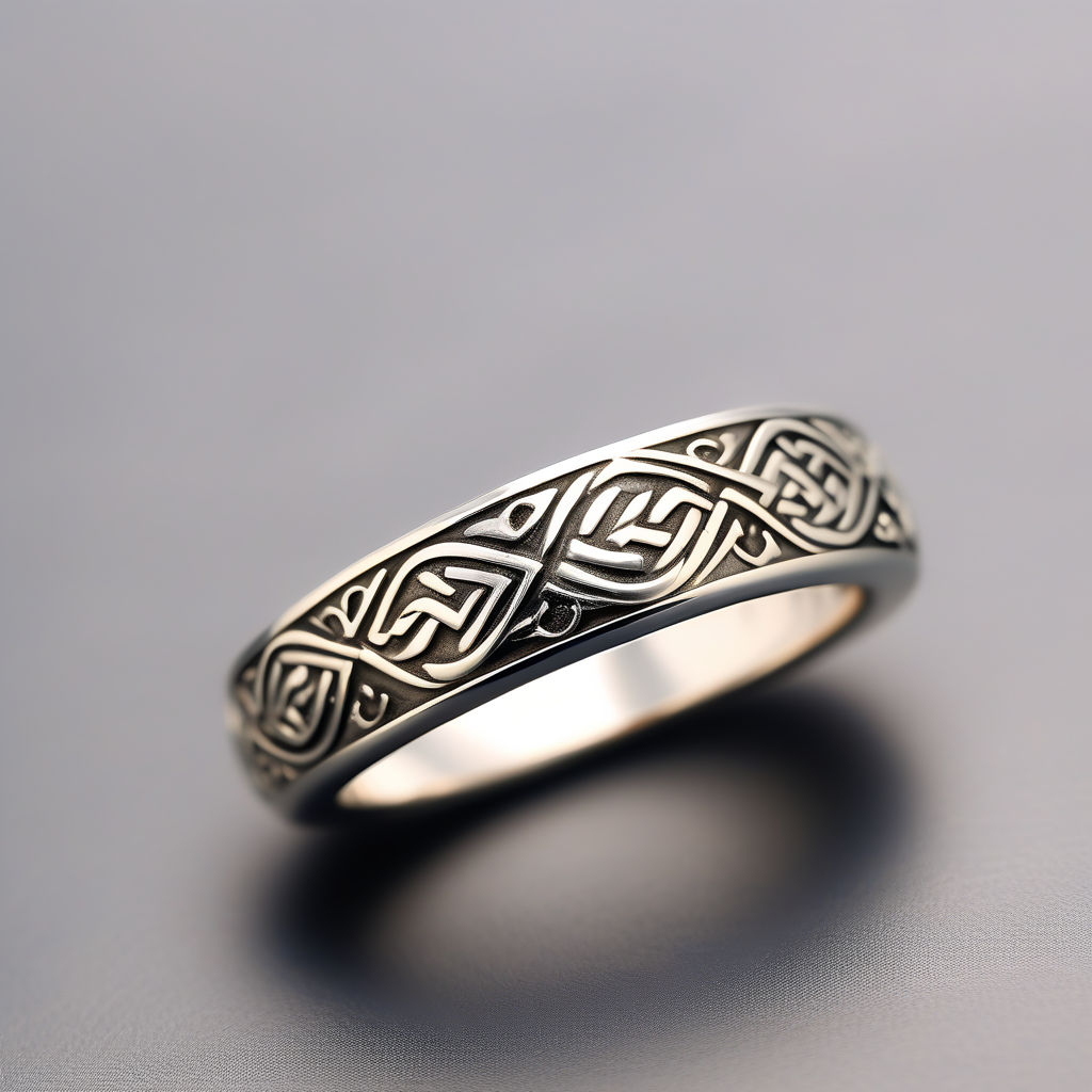 Borre Knot Viking Braided Wedding Band Ring in Sterling Silver