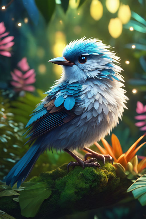 Blue Bird cute feathered tweet pet