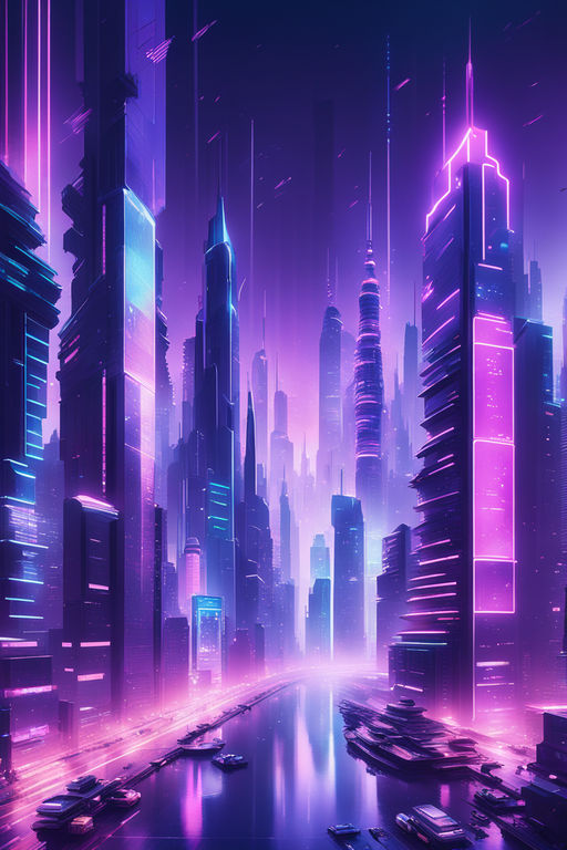 Create a stunning cinematic big anime wallpaper featuring a mesmerizing  futuristic cityscape with towering skyscrapers, vibrant neon lights  illuminating the bustling streets below, and an awe-inspiring anime  protagonist standing confidently at the