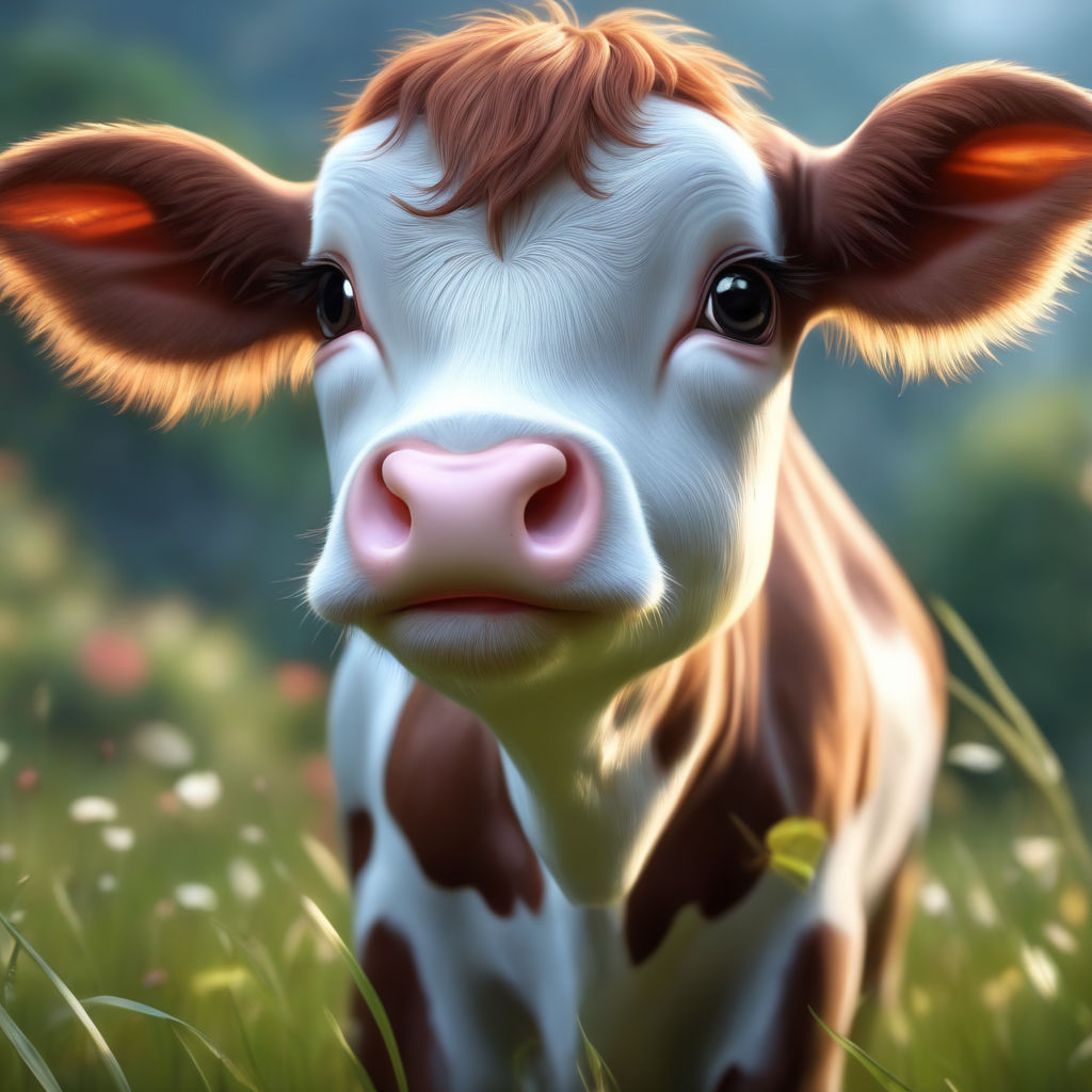 cute cartoon cows with big eyes